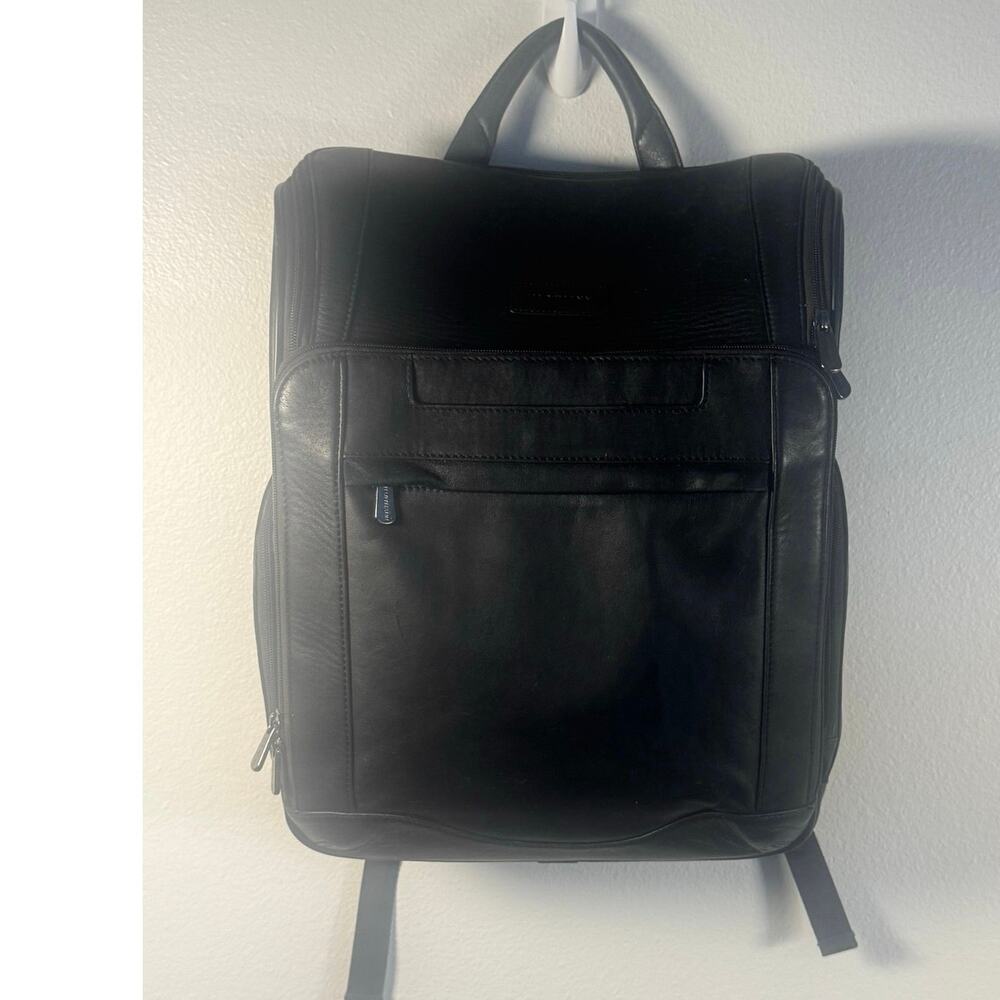 Designer x Hartmann Metropolitan Executive Backpack Deep Black Leather